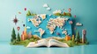 © Almahyra - World map in open book, travel concept.