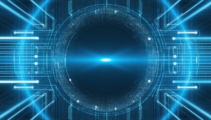 Futuristic digital interface, glowing circle, technology background, website header