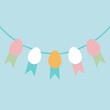© CreativesCanvas - Pastel Easter Egg Garland, Festive Spring Decoration eggs cute card happy bunny