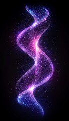 Wall Mural - Abstract Purple And Blue Glowing Light Streaks On A Black Background, Neon Vector Illustration