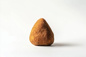 Delicious and golden brown coxinha on a clean white surface in a studio setting ready to eat