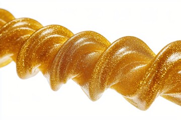 Fototapete - Golden spiral abstract form with bright glitter on white background for luxury concept