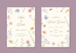 © ku4erashka - Wedding invitation set with watercolor wild flowers and herbs.