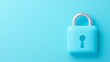 © Tackey - Contemporary Blue Padlock on Soft Aqua Background for Security and Protection Concepts in Digital Age