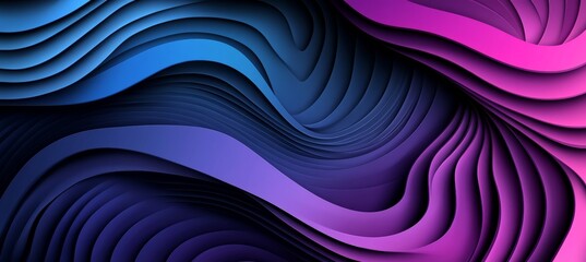 Canvas Print - abstract background, layered sweeping lines, gradient transition, royal blue to deep magenta