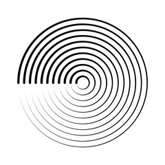 Wall Mural - halftone speed lines circle. geometric art in circle form. round swirl movement symbol. halftone cir
