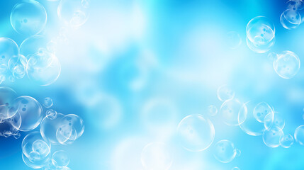 Wall Mural - abstract blue background bblur with bubbles