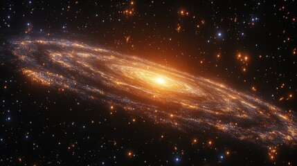 Wall Mural - space to a spiral galaxy and stars background