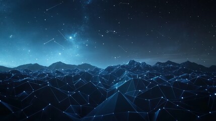 bright constellation forming geometric patterns against a midnight sky