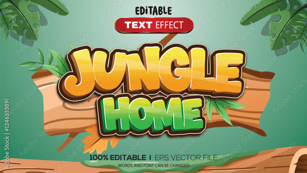 3d text effect jungle theme Stock Vector | Adobe Stock
