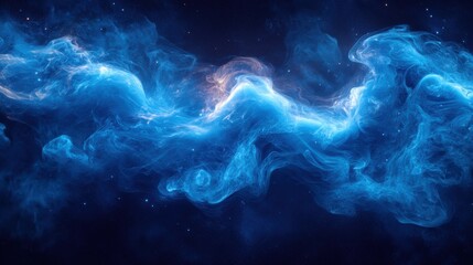 swirling cloud of deep blue smoke on a black background