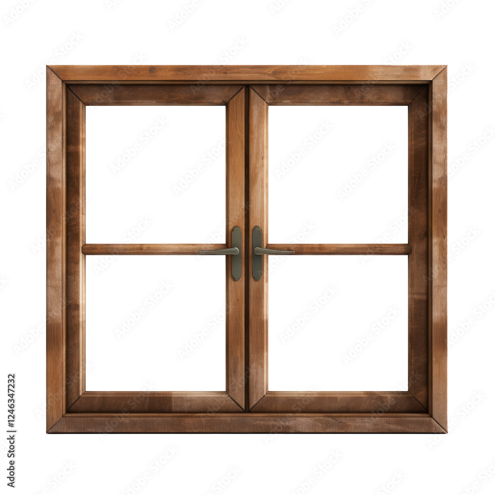 old wooden window frame isolated on transparent background Remove png ...