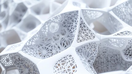 Canvas Print - a close up of a white abstract geometric structure.