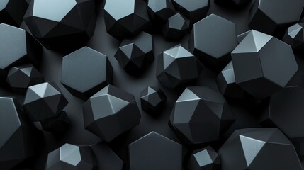 Canvas Print - abstract background of black geometric shapes.