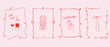 © sudevi - Hand drawn doodle frame and food and drink line art icons. Dolce vita, Cin Cin text. Perfect for invitations, menu card, restaurant decor, kitchen art, postcard.