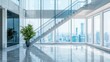 © Kitta Studio - Modern Office Interior with City View and Glass Staircase Design