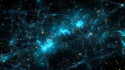 Cosmic network, glowing nebula