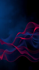 Abstract blue and red waves in the dark.