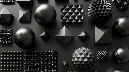 Canvas Print - abstract geometric shapes of various sizes and textures.