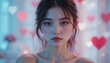 © Interactify - A subtle self-portrait with soft makeup and ambient lighting, capturing a reflective Valentine's mood