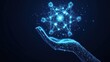 © Almahyra - Glowing digital hand holding a virus.