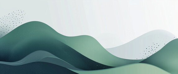 Wall Mural - minimalist green wave abstract background