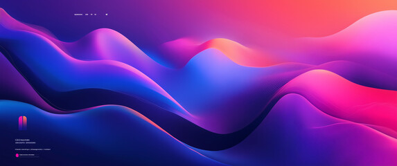 Wall Mural - vibrant abstract gradient waves in neon colors