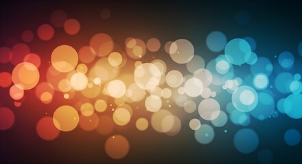 Vibrant abstract background featuring an array of multicolored bokeh lights with glowing highlights