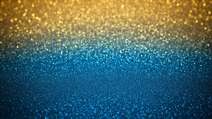 Aufkleber - A captivating blend of blue, gold, and black glitter lights creates a dynamic gradient effect, featuring ample copy space to enhance festive designs