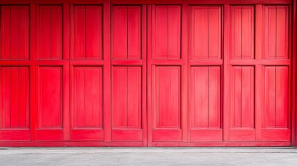 Vibrant Red Wooden Door Exterior Architectural Detail