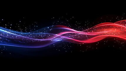 Wall Mural - abstract background with red and blue glowing line wave