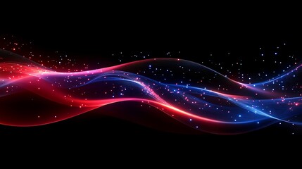 Wall Mural - abstract background with red and blue glowing line wave
