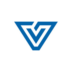 Geometric Letter V Logo design vector template on white background