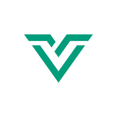 Geometric Letter V Logo design vector template on white background