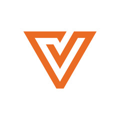 Geometric Letter V Logo design vector template on white background