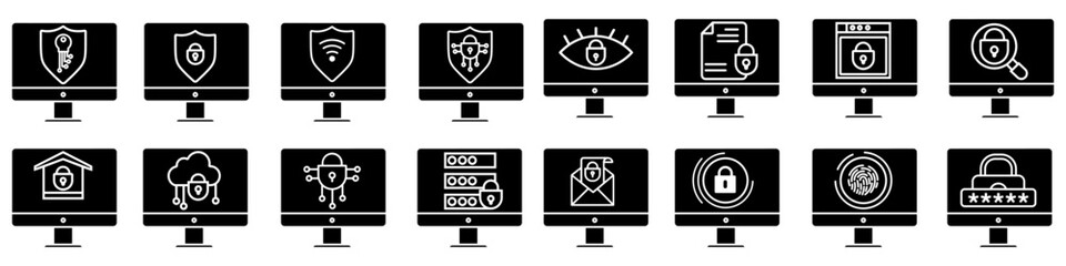 Wall Mural - password icon vector set. protection illustration sign collection. security symbol or logo.