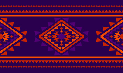 Wall Mural - Southwest Aztec geometric Native American Mexican Navajo tribal ethnic boho indian texture ornament seamless pattern fabric colorful design vector for woven textile printing blanket rug carpet fashion