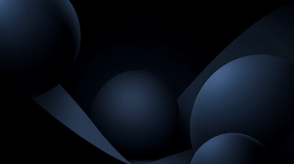 Wall Mural - Dark blue spheres, abstract background