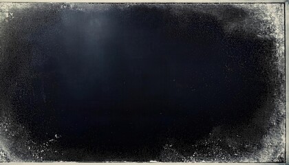 Wall Mural - textured black distressed background with vintage grunge frame, dark canvas with faded edges