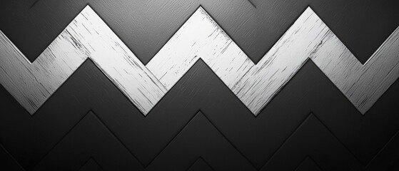 Sticker - black and white zigzag pattern abstract background for creative design and artistic projects