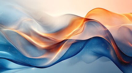 Wall Mural - abstract background with waves of blue and brown color