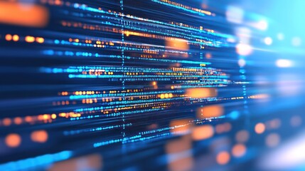 abstract digital flow: a mesmerizing visual representation of data streams and binary code, showcasi
