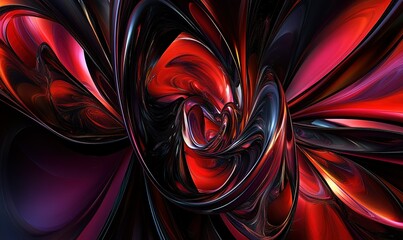 Wall Mural - Abstract red and black swirling shapes background design element