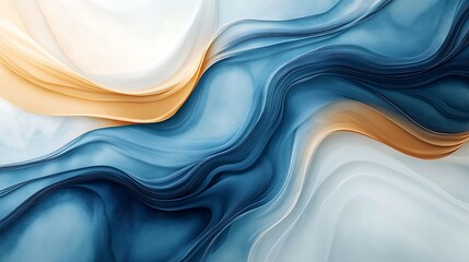 Wall Mural - abstract background with waves of blue and brown color