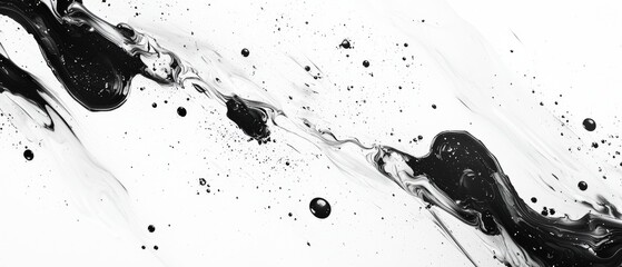 Sticker - abstract black and white background with varied splatter effects for creative design use