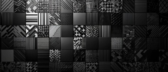 Wall Mural - black and white abstract mosaic background suitable for various creative projects and design applica