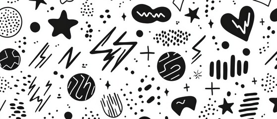 Wall Mural - abstract black and white background with dynamic shapes and vivid patterns for creative projects
