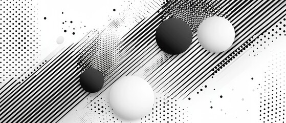 Wall Mural - black and white abstract design with geometric shapes and lines for modern art backgrounds