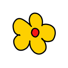 Sticker - Cute flower hand drawing