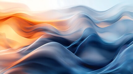 Wall Mural - abstract background with waves of blue and brown color